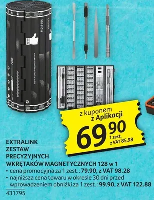 Zestaw kluczy Extralink precyzyjnych wkrętaków magnetycznych 128 w 1 promocja w Selgros
