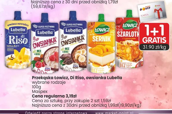 Przekąska Łowicz a la sernik z brzoskwiniami promocja w Market Point
