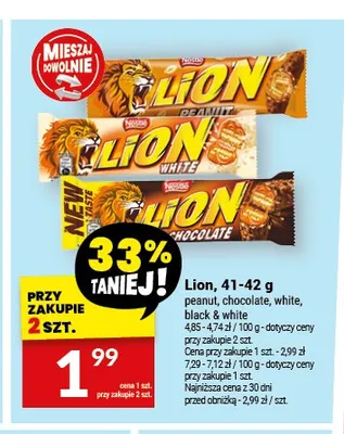 Baton Lion black & white promocja w Twój Market