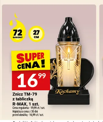 Znicz TM-79 z tabliczką R-MAX 27 cm promocja w Twój Market