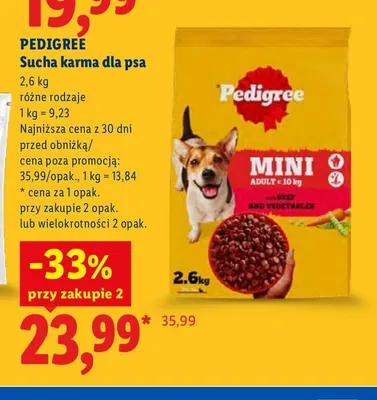Sucha karma dla psa Pedigree promocja w Lidl