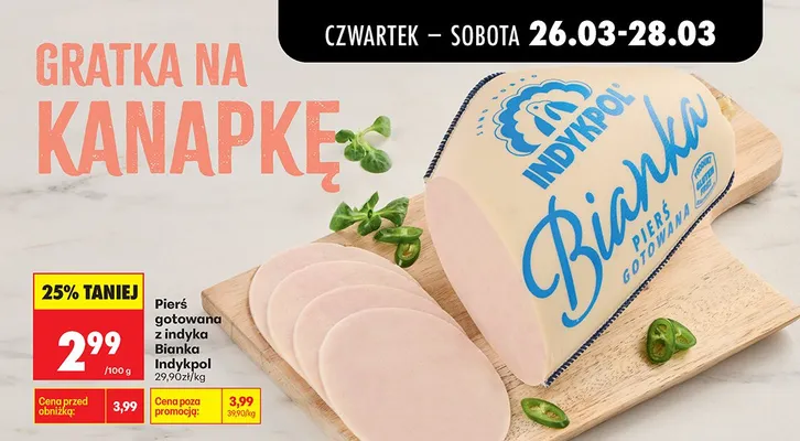 Pierś gotowana z indyka Bianka  promocja w Biedronka