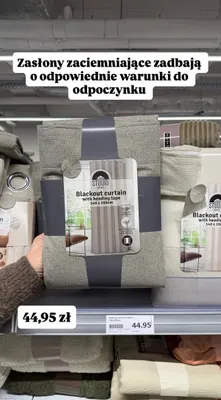 Zasłony zaciemniające z taśmą montażową 140x260cm promocja w Action