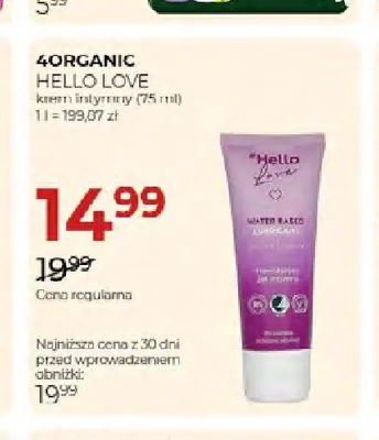 Krem intymny Hello Love 4organic promocja w Drogerie Jawa