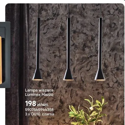 Lampa wisząca Luminex Mazzo 3 x GU10 czarna promocja w Castorama