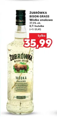 Wódka smakowa Żubrówka Bison Grass promocja w Kaufland