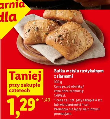 Bułka w stylu rustykalnym z ziarnami promocja w Lidl