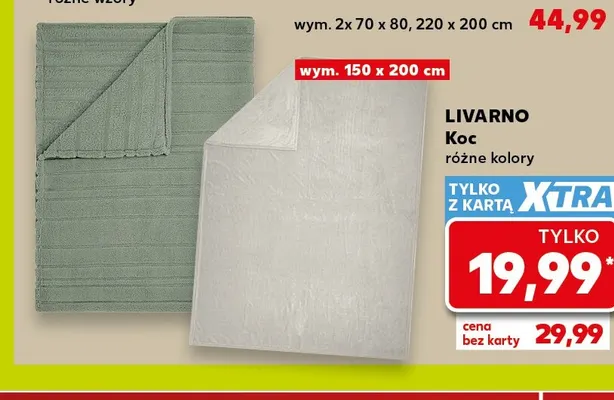 Koc Livarno 150x200 cm promocja w Kaufland