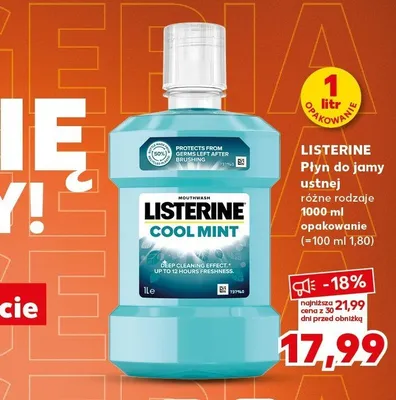 Płyn do płukania jamy ustnej Listerine Cool Mint promocja w Kaufland