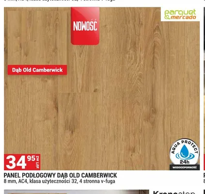Panel podłogowy Parquet & Mercado Dąb Old Camberwick 8 mm AC4 promocja w Merkury Market