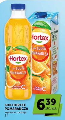 Sok 100% pomarańcza Hortex promocja w Euro Sklep