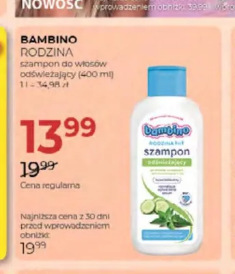 Szampon do włosów odświeżający Bambino Rodzina promocja w Drogerie Jawa