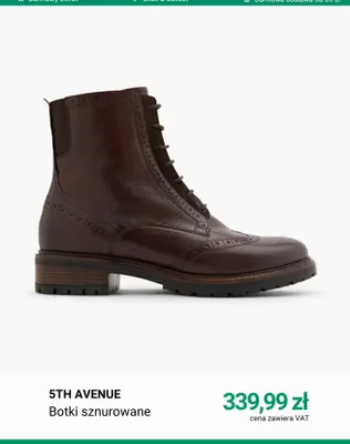Botki sznurowane 5th Avenue promocja w Deichmann