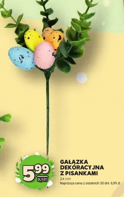 Gałązka dekoracyjna z pisankami 24cm promocja w Stokrotka