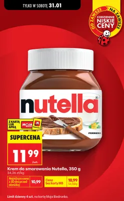 Krem do smarowania Nutella promocja w Biedronka
