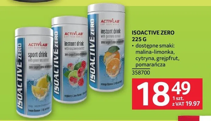 Isoactive Zero ACTIVLAB cytryna promocja w Selgros