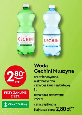 Woda gazowana Cechini Muszyna średnionasycona promocja w Żabka