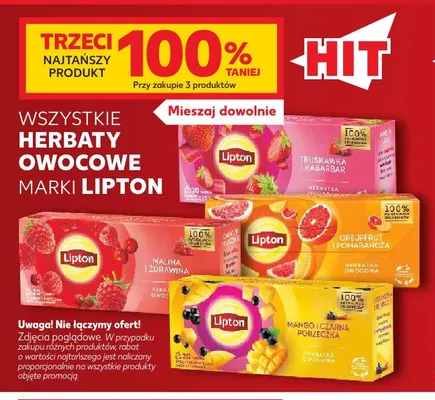 Herbata owocowa truskawka rabarbar Lipton promocja w Kaufland