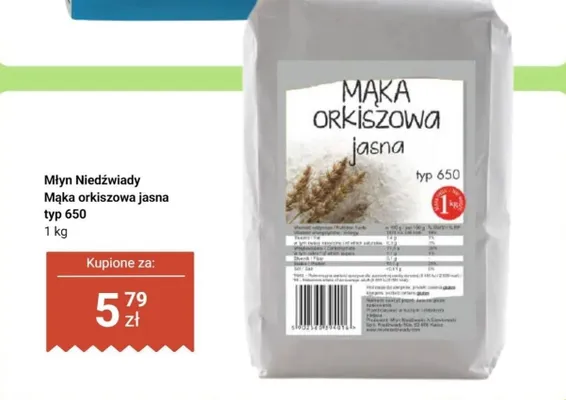 Mąka orkiszowa jasna typ 650 promocja w Dino