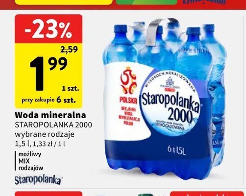 Woda mineralna Staropolanka 2000 promocja w Intermarche