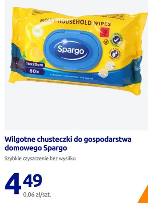 Wilgotne chusteczki do gospodarstwa domowego Spargo 16x20 cm promocja w Action