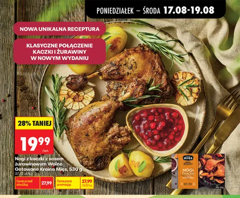 Nogi z kaczki z sosem żurawinowym Wolno Gotowane Kraina Mięs promocja w Biedronka