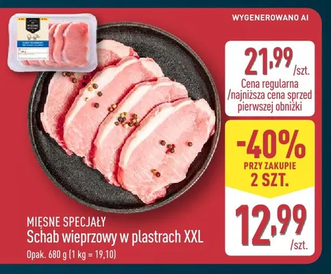 Schab wieprzowy w plastrach XXL Mięsne Specjały promocja w Aldi