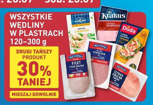 Wędliny w plastrach promocja w Aldi