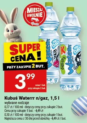 Kubuś Waterrr n/gaz promocja w Twój Market