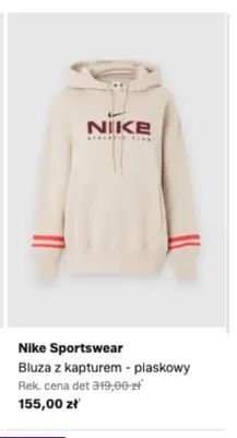 Bluza z kapturem Nike Sportswear piaskowa promocja w Lounge by Zalando