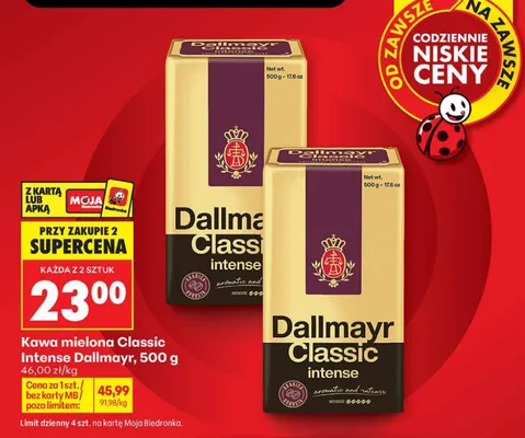 Kawa mielona Dallmayr Classic Intense promocja w Biedronka