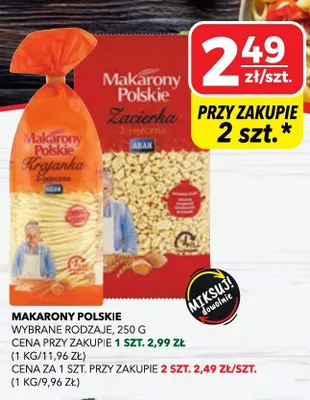 Makaron polskie wybrane rodzaje promocja w Top Market