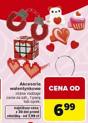 Akcesoria walentynkowe różne rodzaje promocja w Carrefour Market