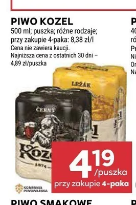 Piwo Kozel Černý 4-pak promocja w Stokrotka