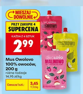 Mus Owolovo Gruszkowo-Jabłkowy promocja w Biedronka