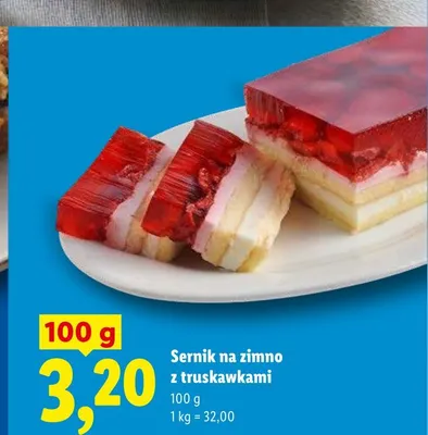 Sernik na zimno z truskawkami promocja w Lidl