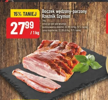 Boczek wędzony-parzony Rzeźnik Szymon promocja w POLOmarket