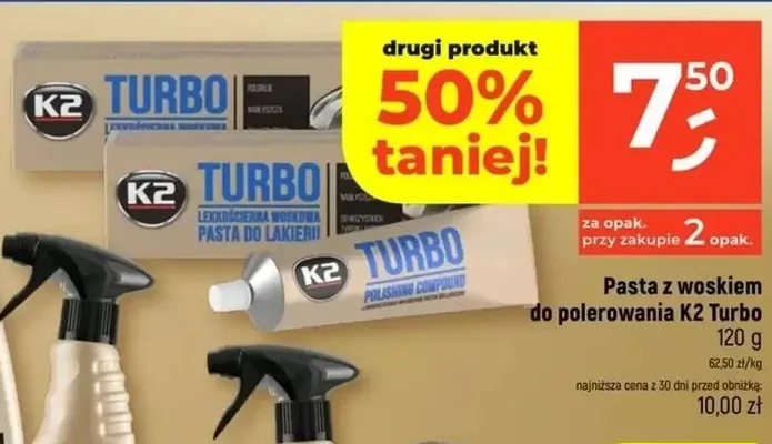 Pasta z woskiem do polerowania K2 Turbo promocja w Dealz