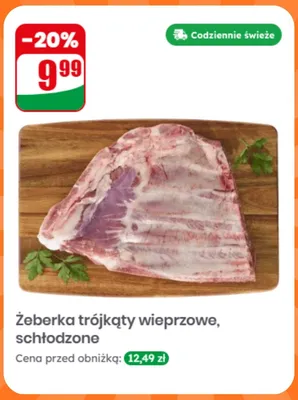 Żeberka trójkąty wieprzowe schłodzone promocja w Dino