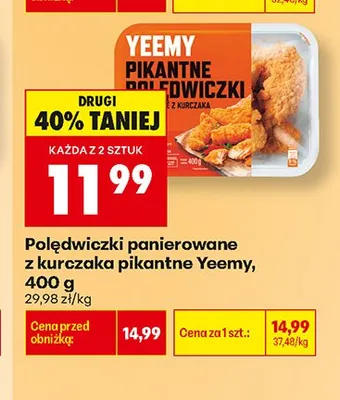 Polędwiczki panierowane z kurczaka pikantne Yeemy promocja w Biedronka