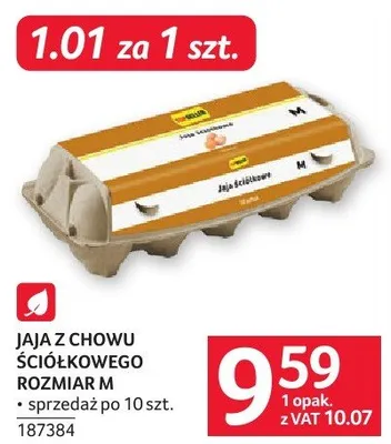 Jaja z chowu ściółkowego rozmiar M 10 szt. promocja w Selgros