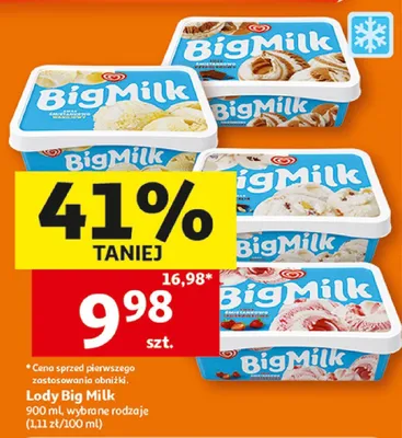 Lody Big Milk śmietankowo-truskawkowe promocja w Auchan