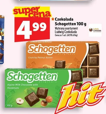 Czekolada Alpine Milk Chocolate with Hazelnuts Schogetten promocja w TOPAZ