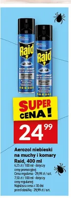 Aerozol niebieski na muchy i komary Raid promocja w Twój Market