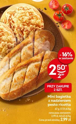 Mini bagietka z nadzieniem pesto ricotta promocja w Żabka
