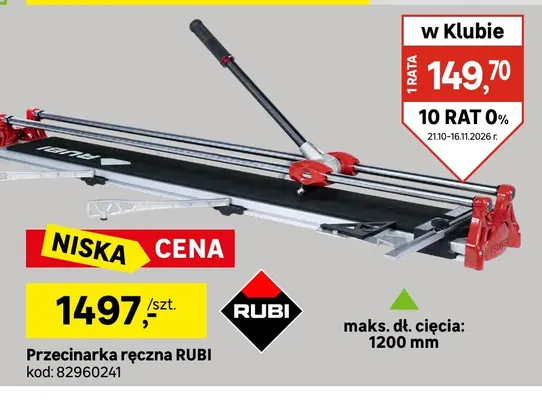 Przecinarka ręczna Rubi promocja w Leroy Merlin