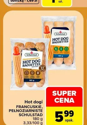 Hot dogi pełnoziarniste Schulstad promocja w Carrefour Market