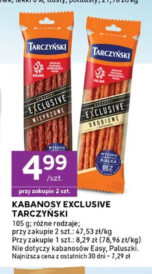 Kabanosy Exclusive Tarczyński drobiowe promocja w Stokrotka