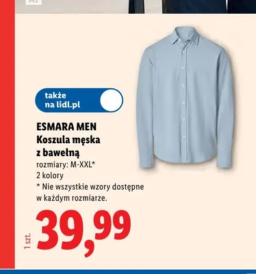 Koszula męska z bawełną promocja w Lidl