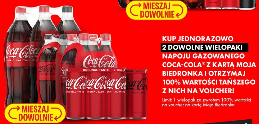 Napój gazowany Coca-Cola wielopak promocja w Biedronka